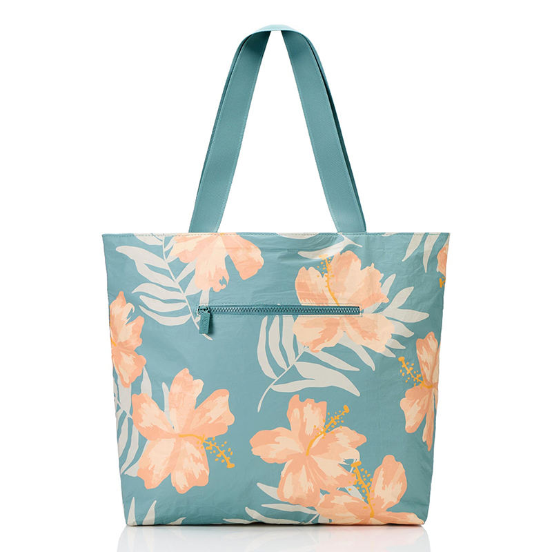 Extra Large Waterproof Splash Proof Dupont Paper Custom Print Shoulder Zipper Beach Shopping Tyvek Tote Bag With Pocket