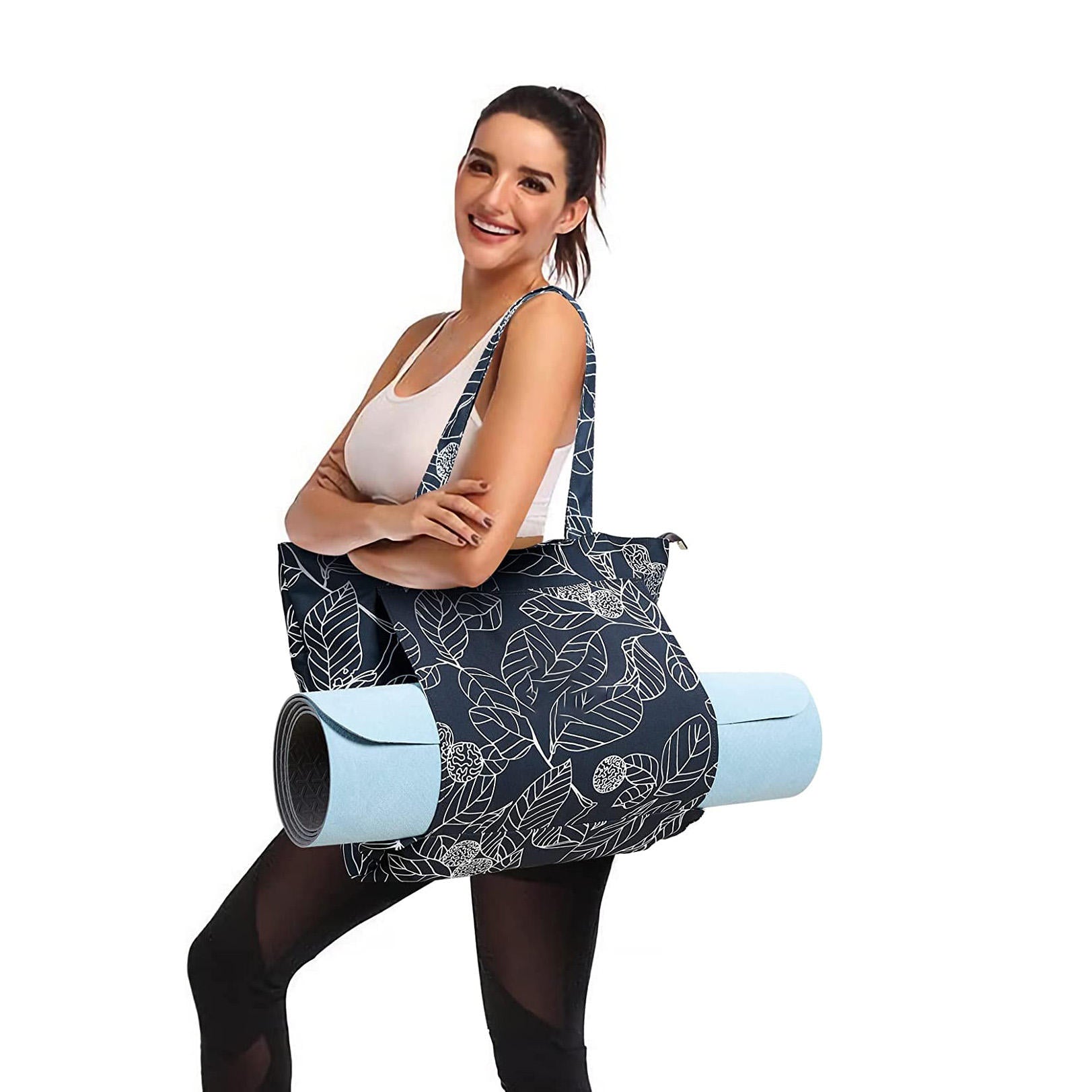Custom logo Print Yoga Matt Bag Ecofriendly Yoga Mat Cover Bag Carrier Eco Friendly Cotton Canvas Yoga Mat Bag