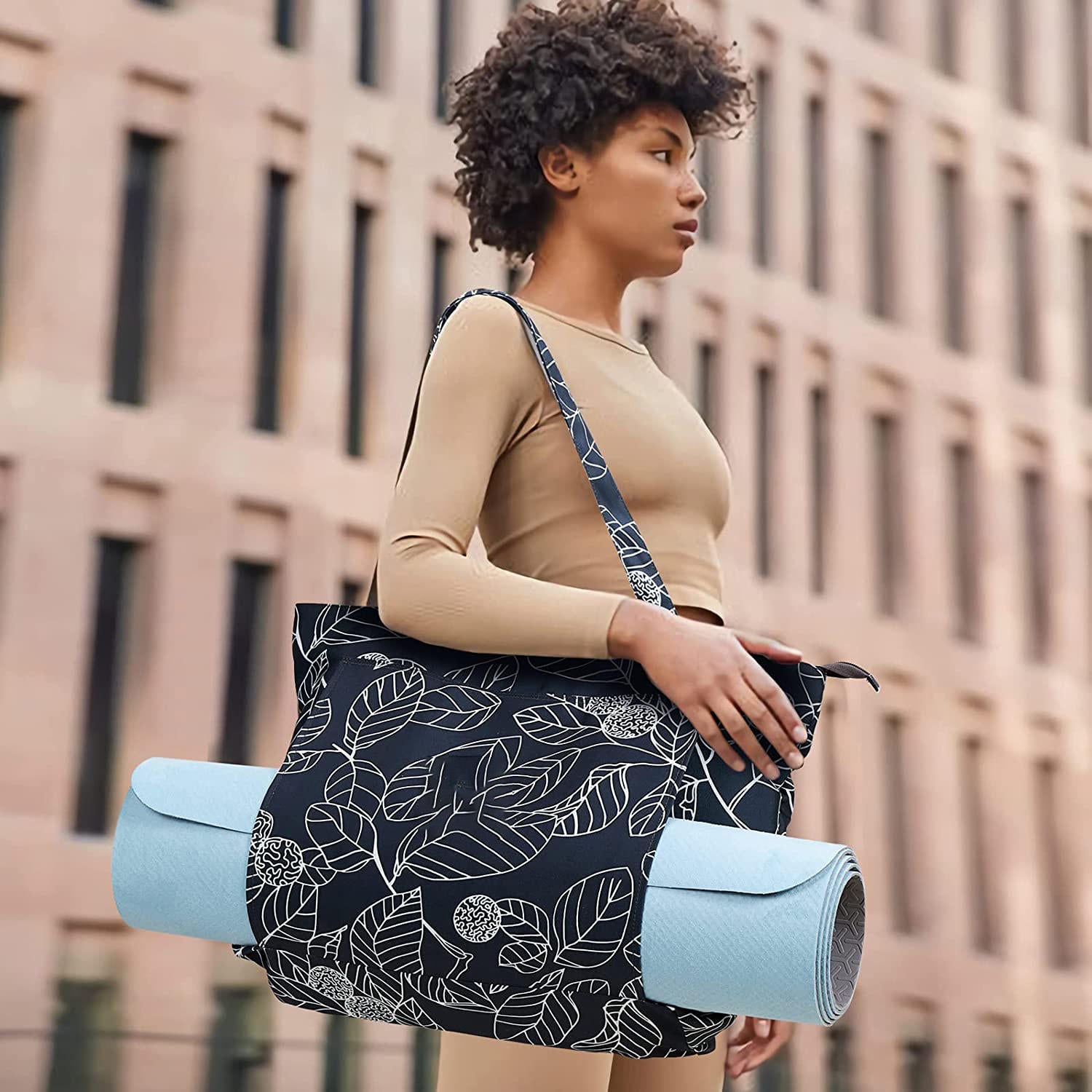Custom logo Print Yoga Matt Bag Ecofriendly Yoga Mat Cover Bag Carrier Eco Friendly Cotton Canvas Yoga Mat Bag