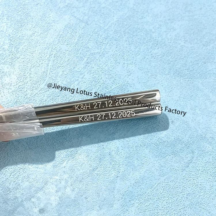 Custom logo Gold Chopstick 18/8 Stainless Steel Wedding Favor Personalized Chopsticks with logo for Kids