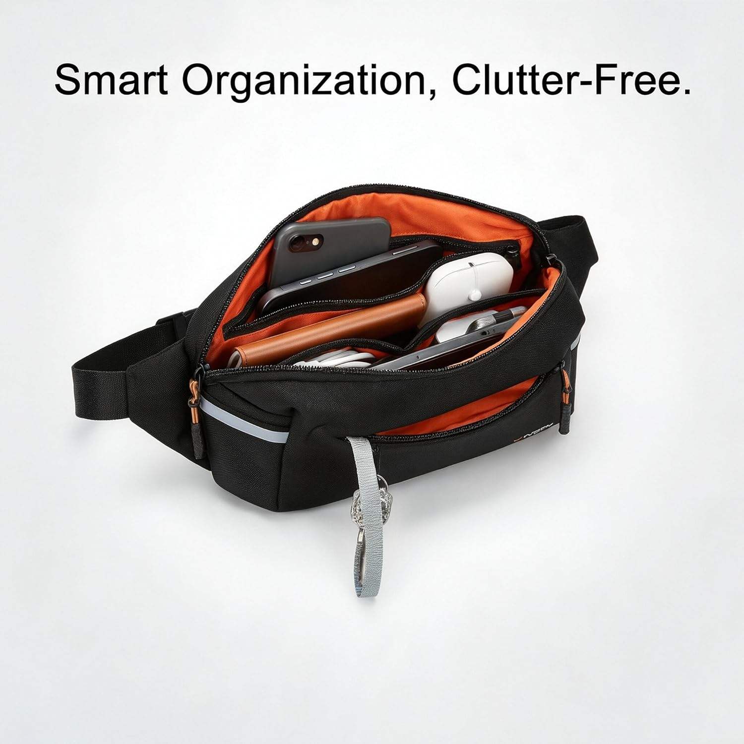 Fanny Pack Men Women 2L Lightweight Waist Belt Hip Bag Slim Crossbody Sling Bag Adjustable Water Resistant Bum Belt Pouch