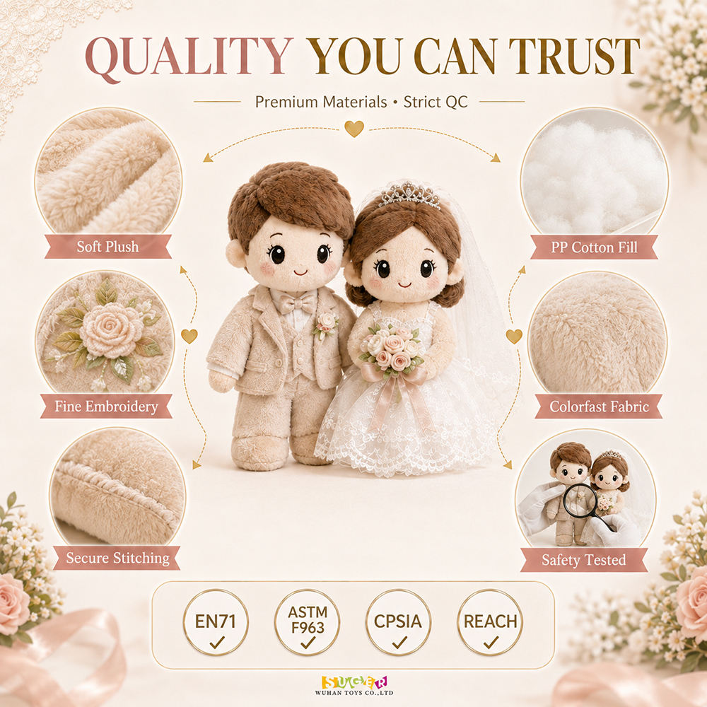 Factory Direct Custom Wedding Plush Keychains Eco-Friendly Guest Favors for Destination Weddings Fast Delivery