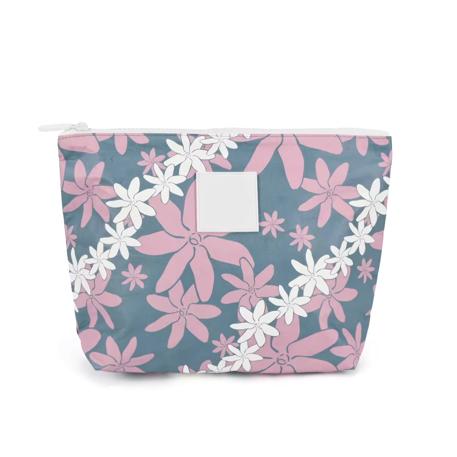 Custom Floral Tyvek Paper Pouch Waterproof Cosmetic Bag Portable Travel Overnight Toiletry Makeup Pouch for Women