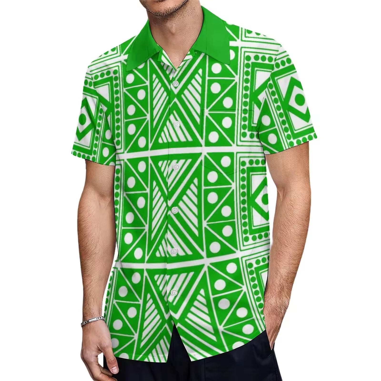 Custom Stylish Large Size Polynesian Tribal Design Shirts With Buttons New Hip Hop Pacific Heritage Aloha Shirts Beach