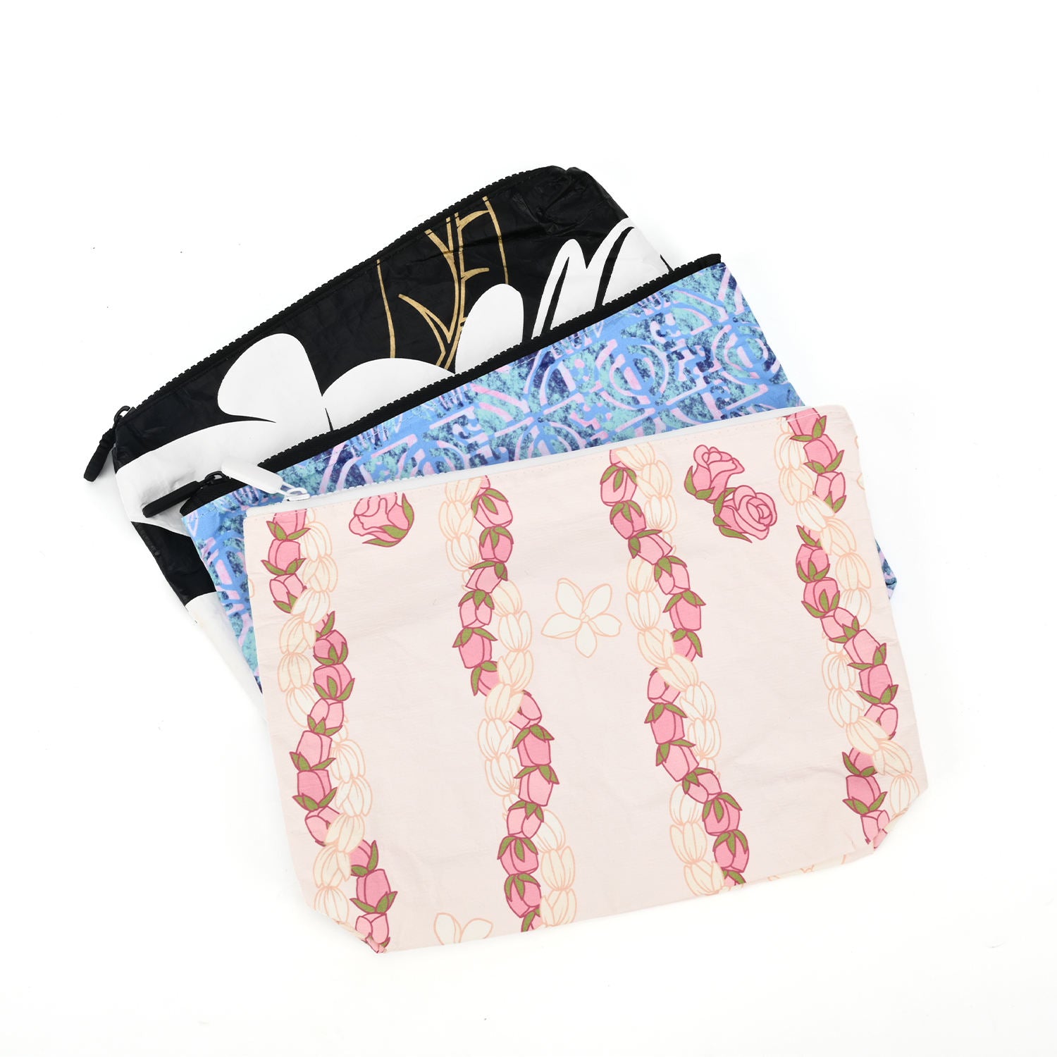 Custom Floral Tyvek Paper Pouch Waterproof Cosmetic Bag Portable Travel Overnight Toiletry Makeup Pouch for Women