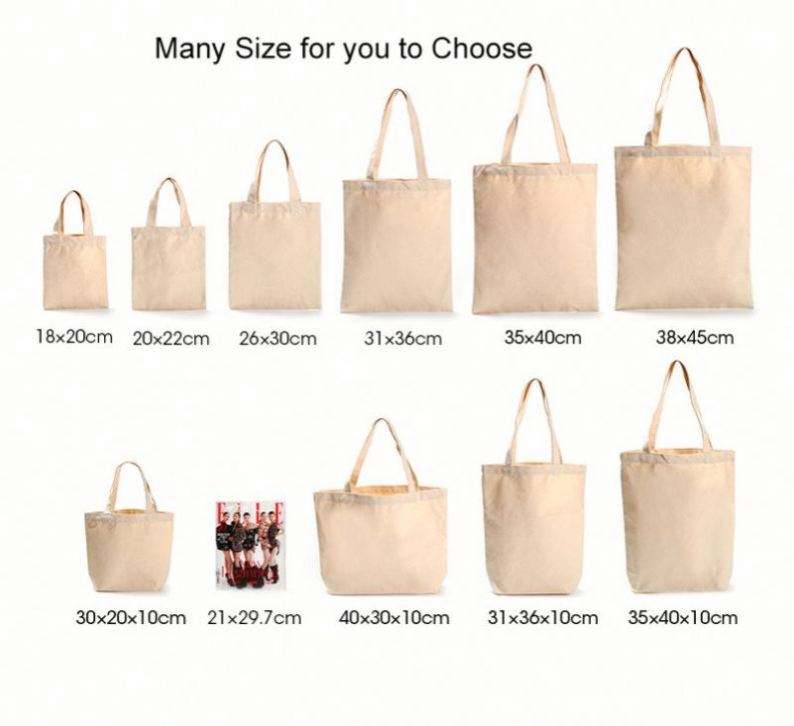 Custom Logo Size Printed Hot Sale Eco Friendly Reusable Designer Cloth Canvas Cotton Shopping Tote Bag Cotton Beach Tote Bag