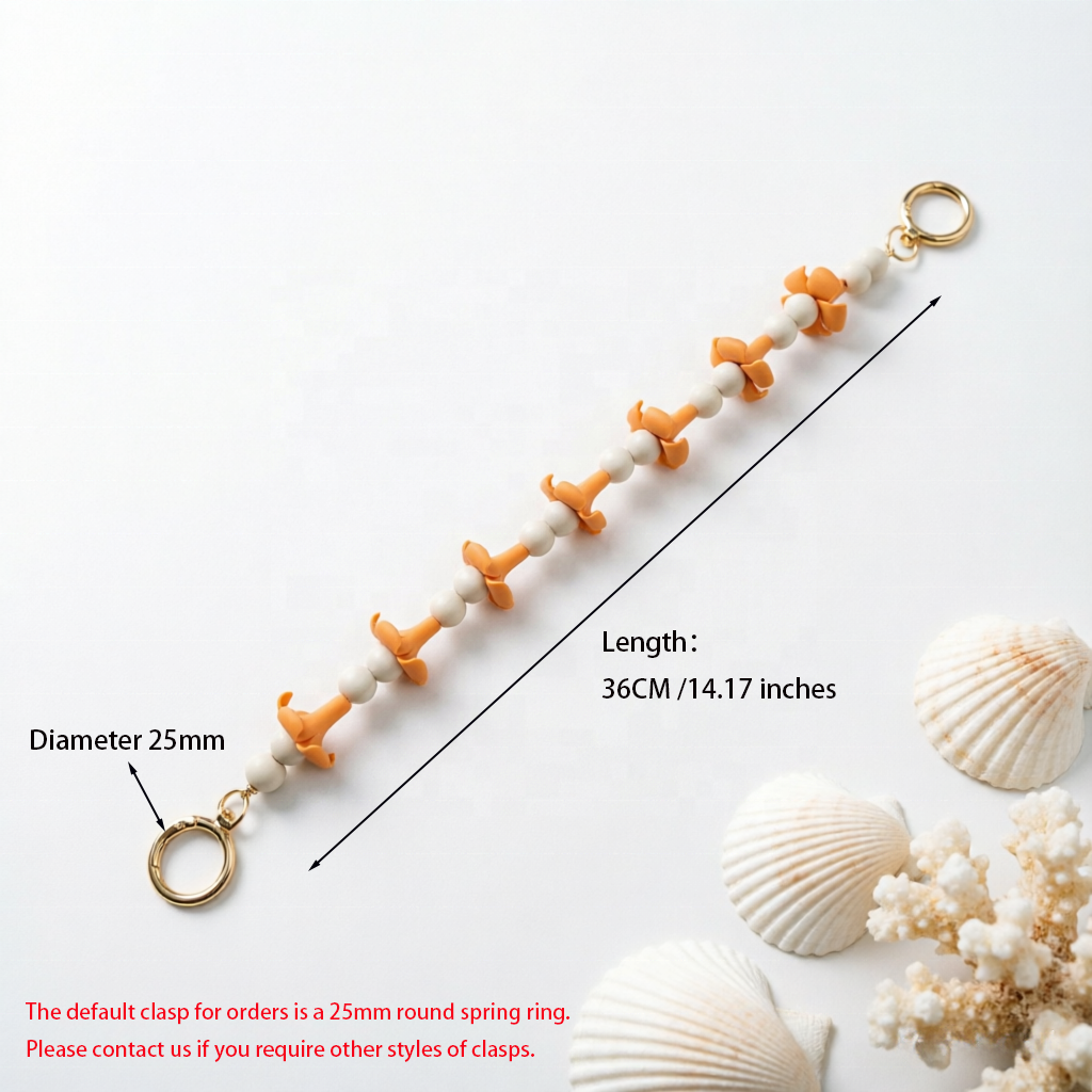 YIREPIN Handmade Polymer Clay Flower Wooden Bead Bag Chain Hawaiian Boho Beaded Handbag Charm Summer Holiday Women Accessory