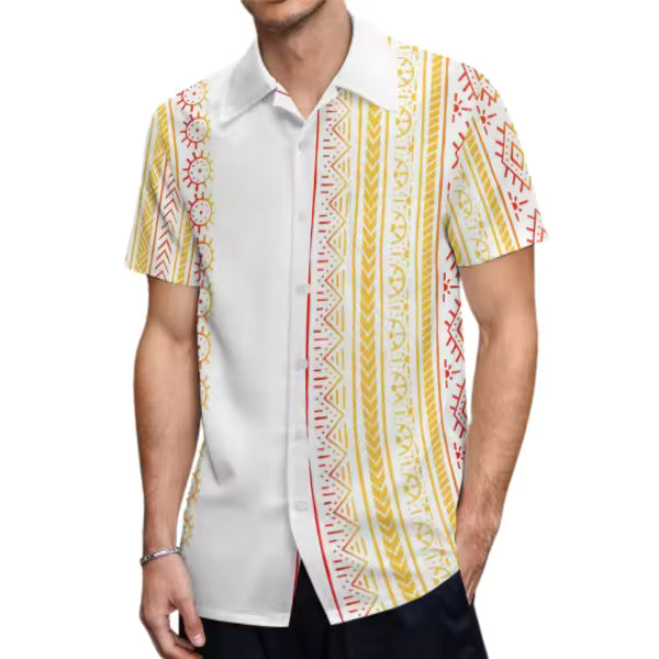 Custom Stylish Large Size Polynesian Tribal Design Shirts With Buttons New Hip Hop Pacific Heritage Aloha Shirts Beach