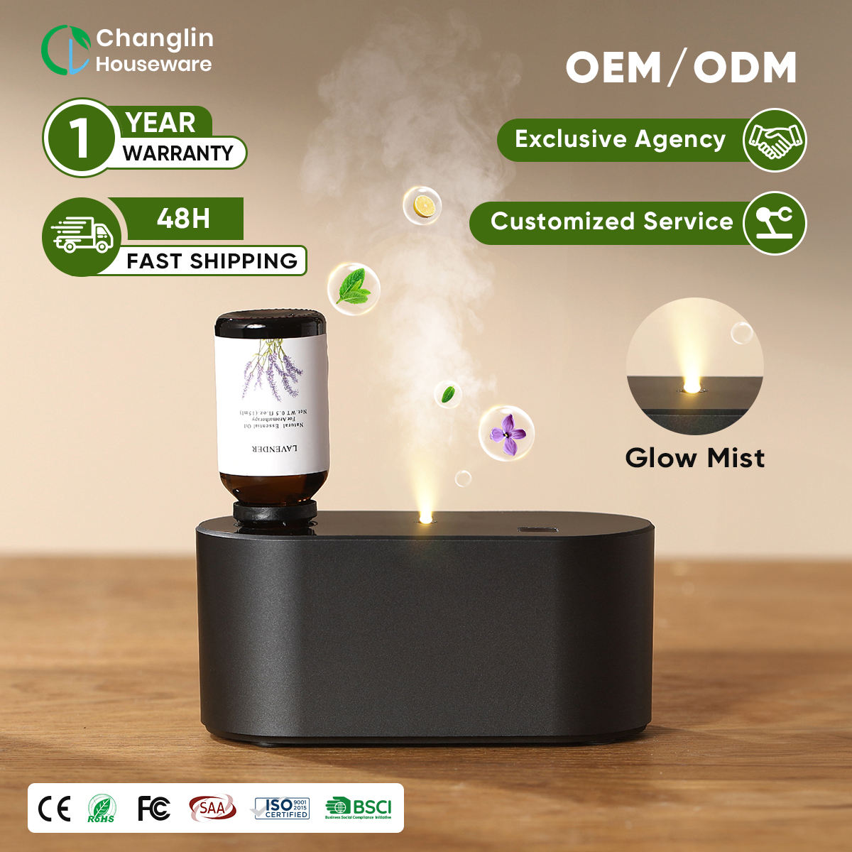 Wholesale OEM Home Smart Electric Rechargeable Air Scent Machine Custom Portable Small Waterless Essential Oil Aroma Diffuser