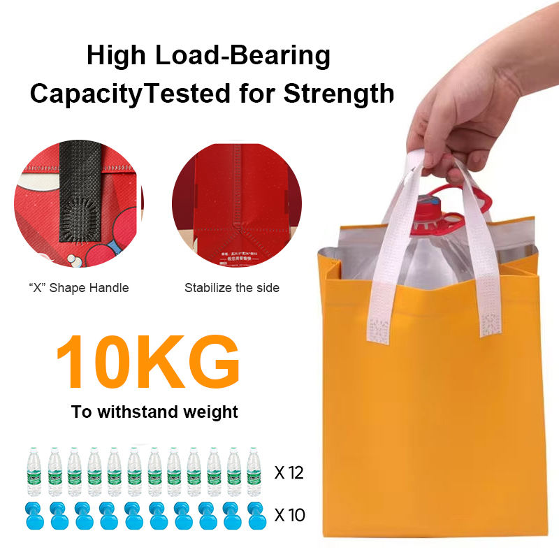 Insulated Cooler Bag Non Woven Thermal Tote Bag with Cooler Bag Food Delivery Takeaway Picnic with Logo Custom