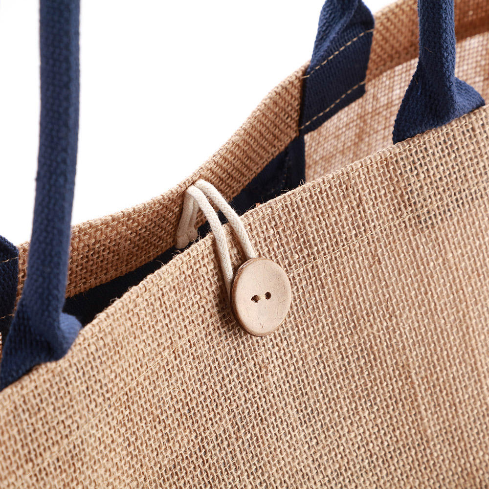 Customized Logo Fashion Design Printed Jute Bag Natural Linen Tote Shopping Bags for Wedding Party Favor and Travel