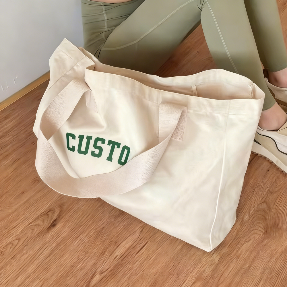 Custom Personalized Beach Bag Shop Reusable Durable Cotton Canvas Shopping Tote Bag with logo for Branding Advertising Promotion