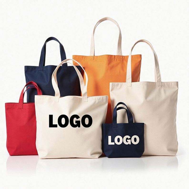 Custom Logo Size Printed Hot Sale Eco Friendly Reusable Designer Cloth Canvas Cotton Shopping Tote Bag Cotton Beach Tote Bag