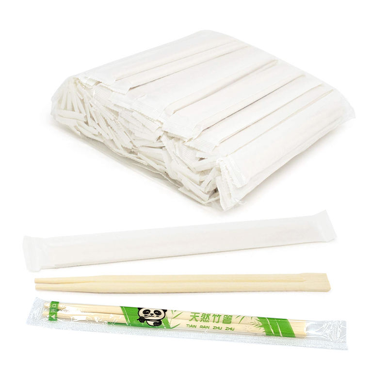 Japanese Custom Logo Printed Ramen Sushi Tensoge Twin Chopstick Chinese Disposable Chopsticks With Paper Package Sleeve