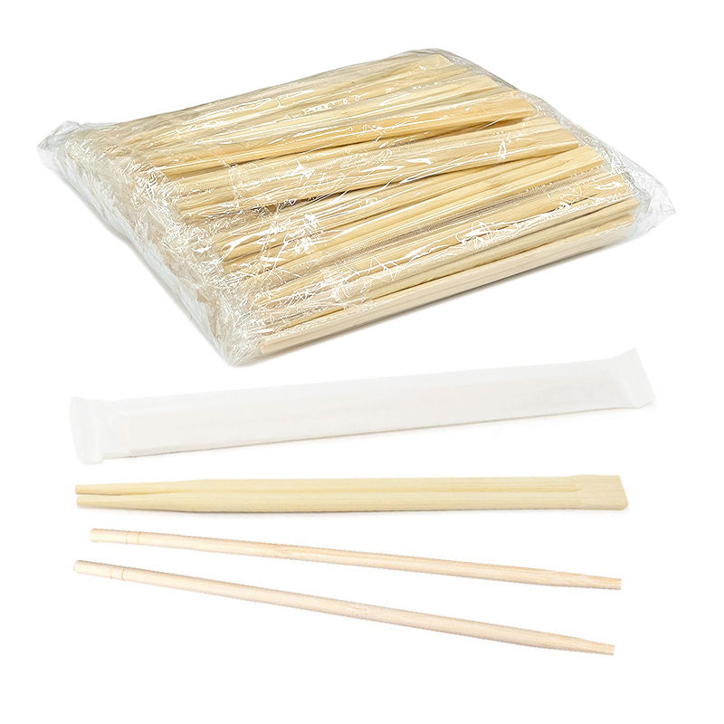 Japanese Custom Logo Printed Ramen Sushi Tensoge Twin Chopstick Chinese Disposable Chopsticks With Paper Package Sleeve