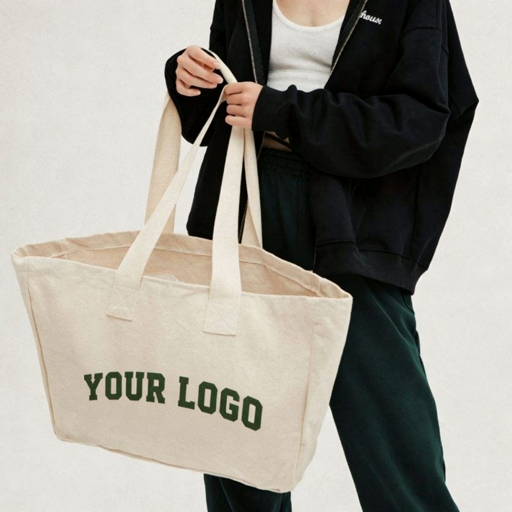 Custom Personalized Beach Bag Shop Reusable Durable Cotton Canvas Shopping Tote Bag with logo for Branding Advertising Promotion