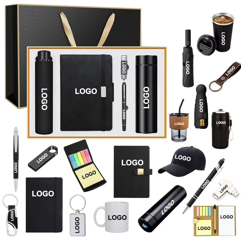 Yy771 Custom Souvenir With Logo Promotional Bottle Shirt Shopping Bag Pen Cap for Graduation Business Gift Set