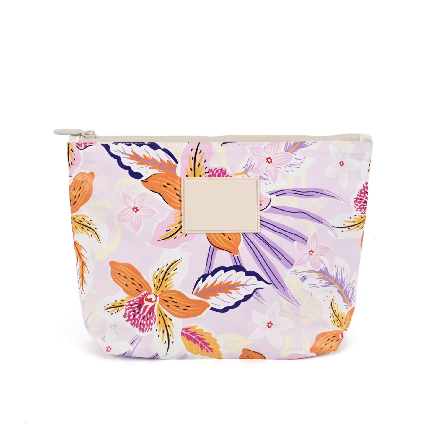 Custom Floral Tyvek Paper Pouch Waterproof Cosmetic Bag Portable Travel Overnight Toiletry Makeup Pouch for Women