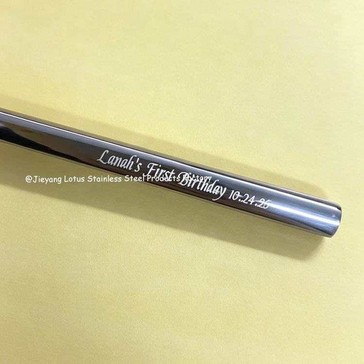 Custom logo Gold Chopstick 18/8 Stainless Steel Wedding Favor Personalized Chopsticks with logo for Kids