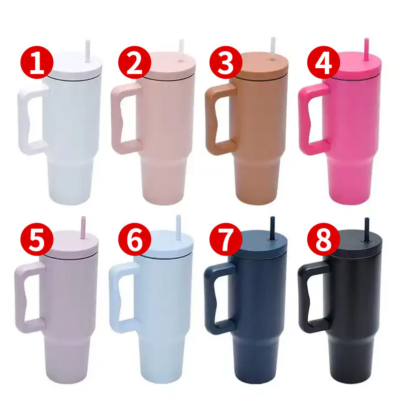 USA Warehouse H2.0 Flowstate Stainless Steel Coffee Mugs Cup for Travel 30oz 40oz Sublimation Tumblers with Handle