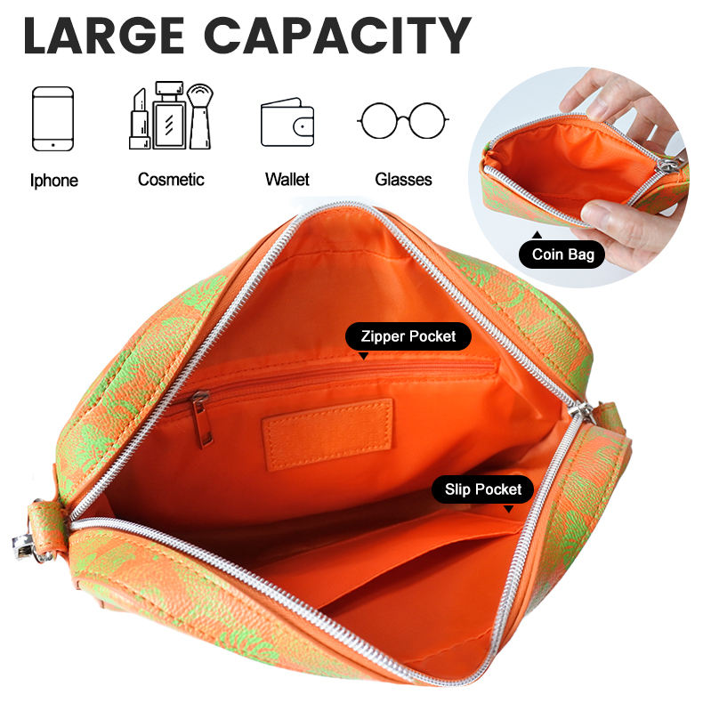 Custom Shoulder Soft Leather Sling Camera Bags Women Crossbody Bag With Coin Purse