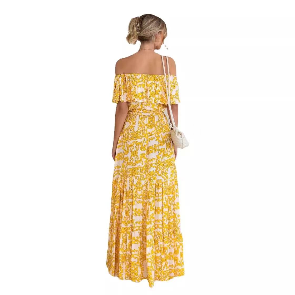 2025 Aloha Women Low MOQ Custom Wholesale High Quality Casual Dress Rayon Floral Printing Women Summer Vacation Maxi Dresses