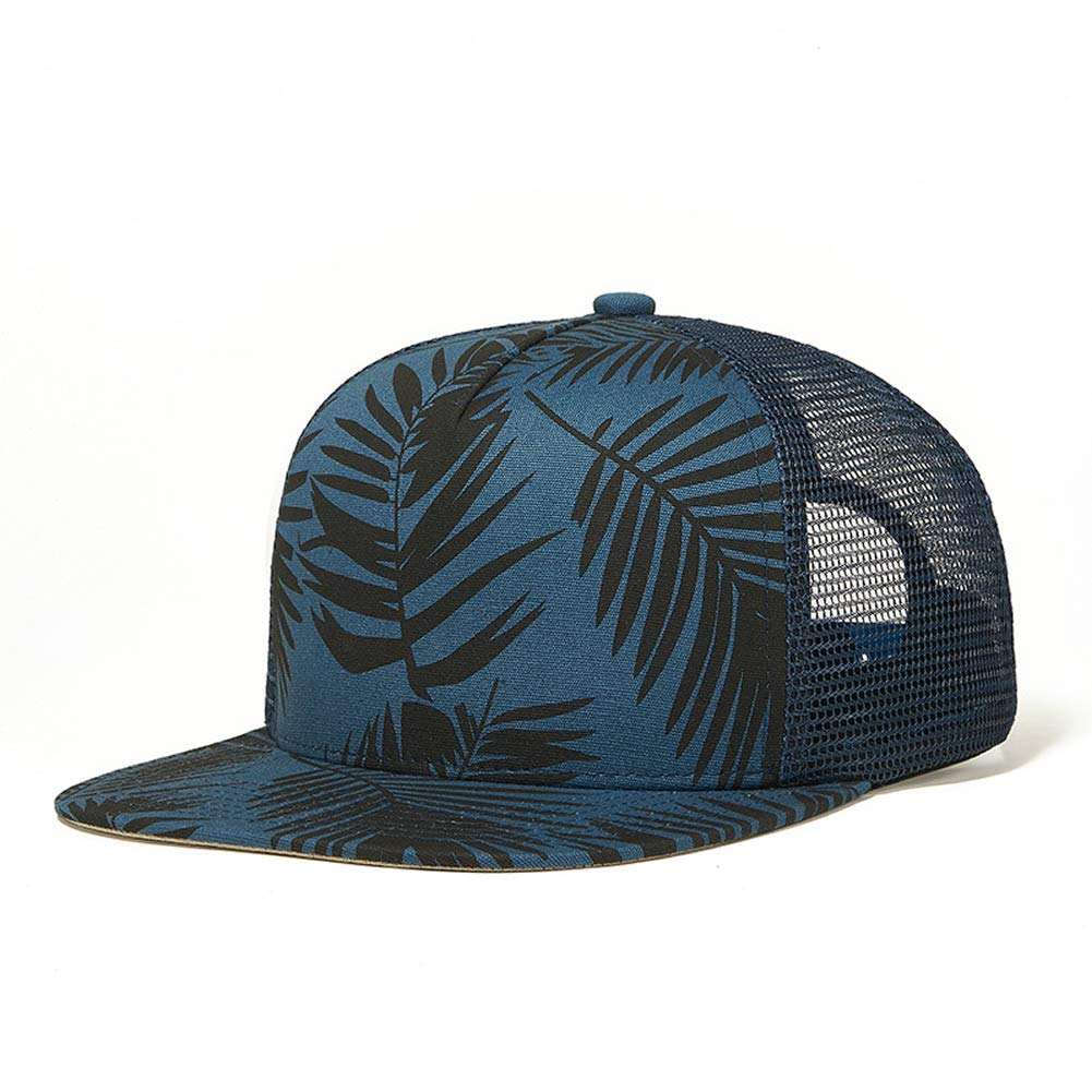 Premium Floral Flower Hawaiian Cotton Adjustable Snapback Hats Men's Women's Hip-Hop Flat Bill Baseball Caps