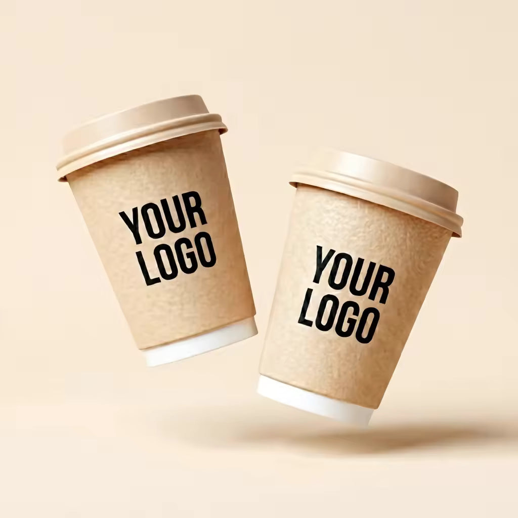 Biodegradable Corrugated Food-Safe Ink Printed Takeaway Paper Cup for Bubble Tea and Milk Tea Custom Logo Printing Available