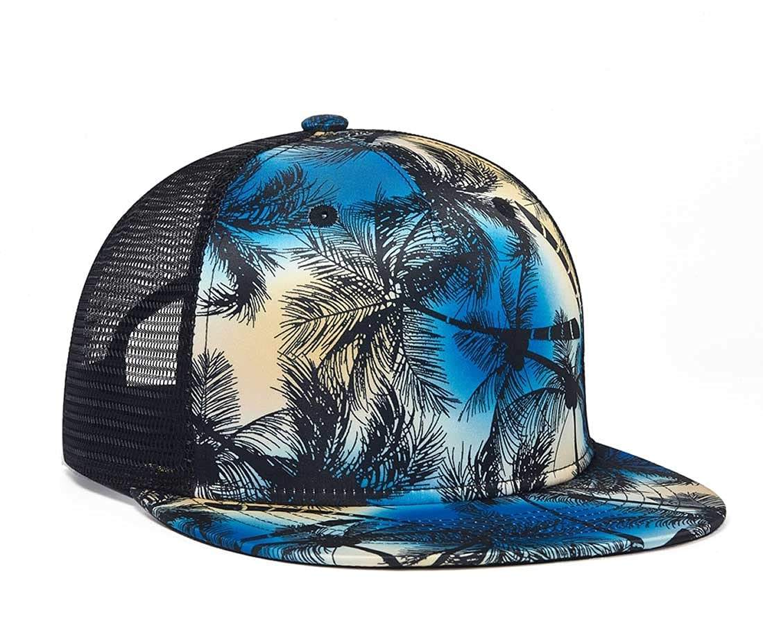 Premium Floral Flower Hawaiian Cotton Adjustable Snapback Hats Men's Women's Hip-Hop Flat Bill Baseball Caps