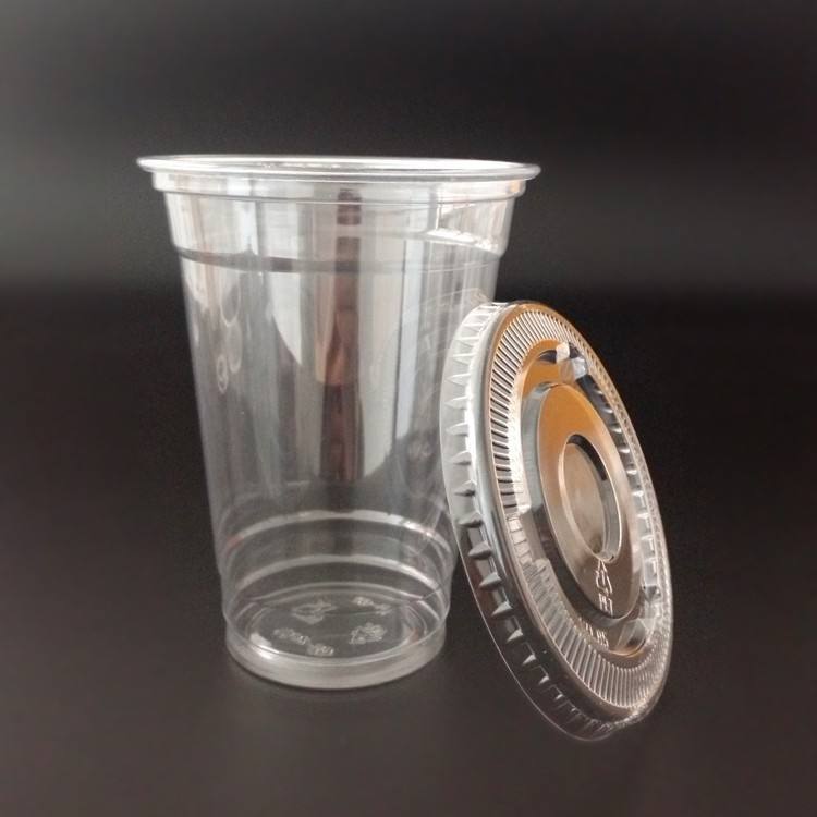 Disposable Reusable Transparent Clear Custom Printed Logo Plastic PET Drinking Cup Cold Coffee Cups with Lids and Straws