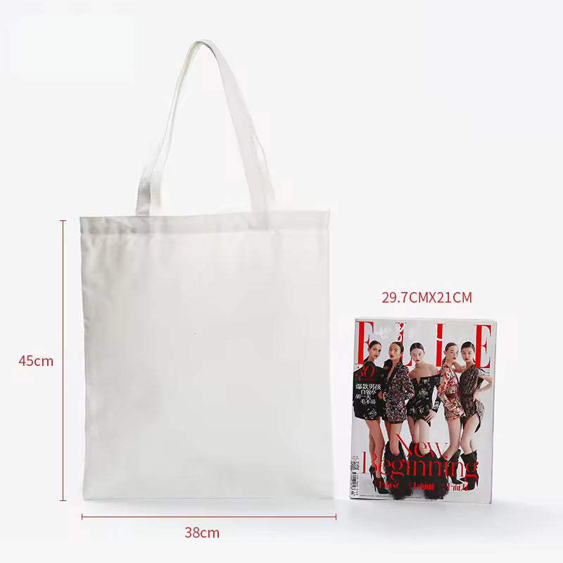 Custom Logo Size Printed Hot Sale Eco Friendly Reusable Designer Cloth Canvas Cotton Shopping Tote Bag Cotton Beach Tote Bag