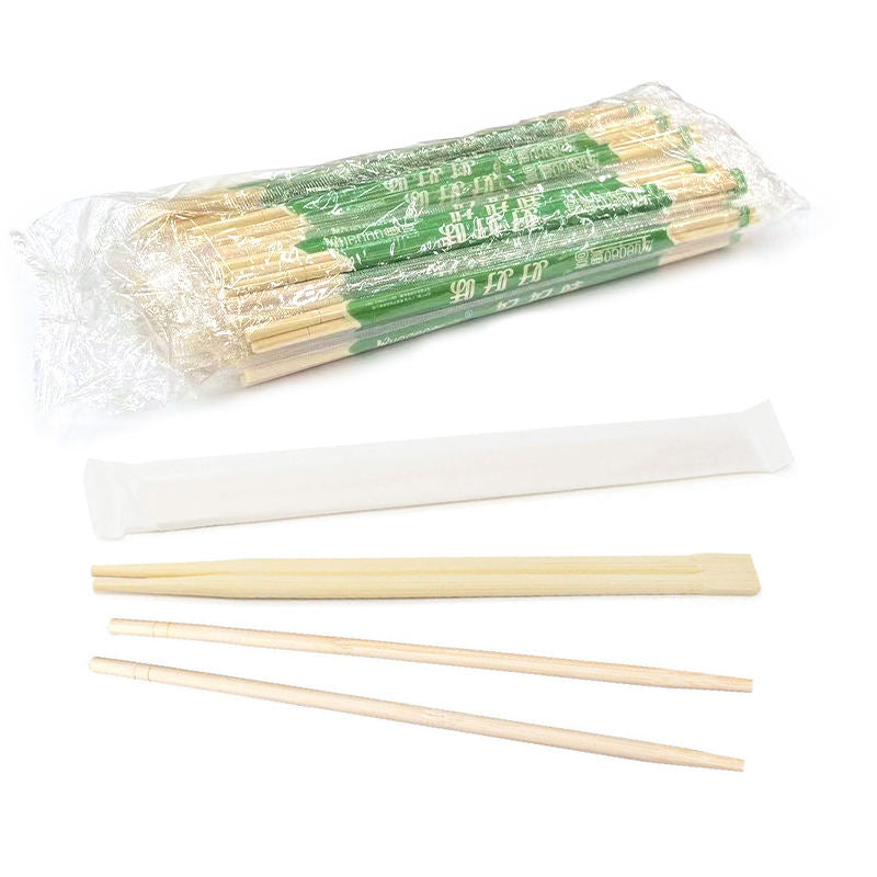 Japanese Custom Logo Printed Ramen Sushi Tensoge Twin Chopstick Chinese Disposable Chopsticks With Paper Package Sleeve