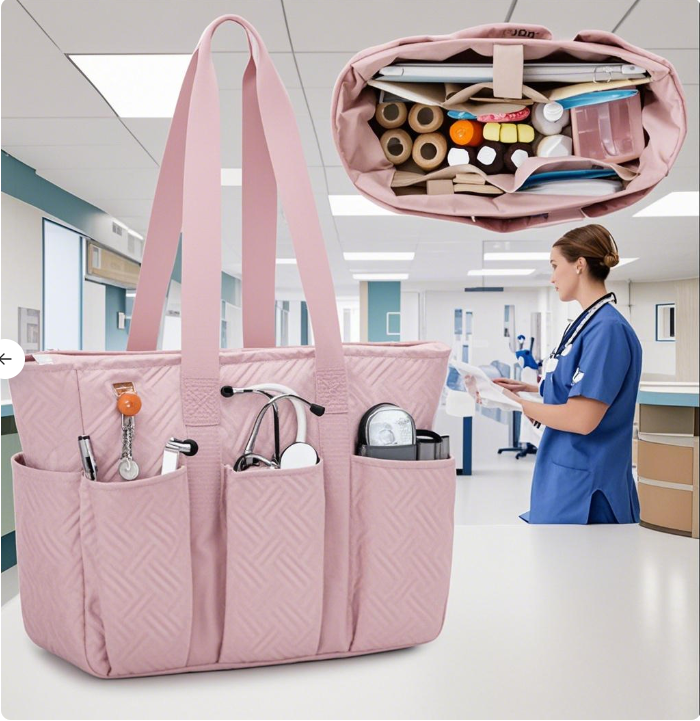 Nurse Tote Bag for Work Nurses, Clinical Bag for Nursing Students and Home Health Care Staff