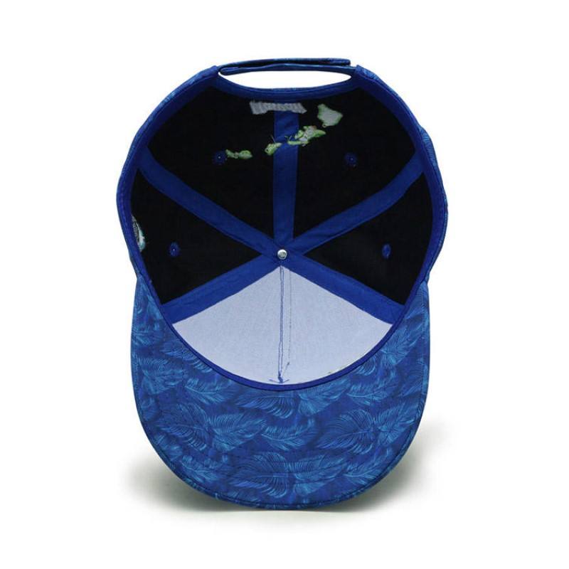 Custom Hawaii Floral Printing Sublimation Embroidery Logo Patches 5 Panel Baseball Cap Hat