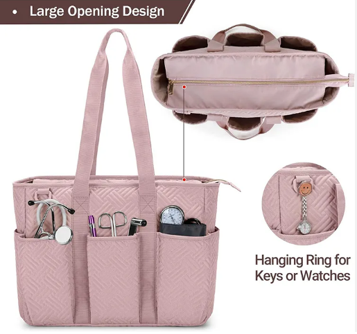 Nurse Tote Bag for Work Nurses, Clinical Bag for Nursing Students and Home Health Care Staff