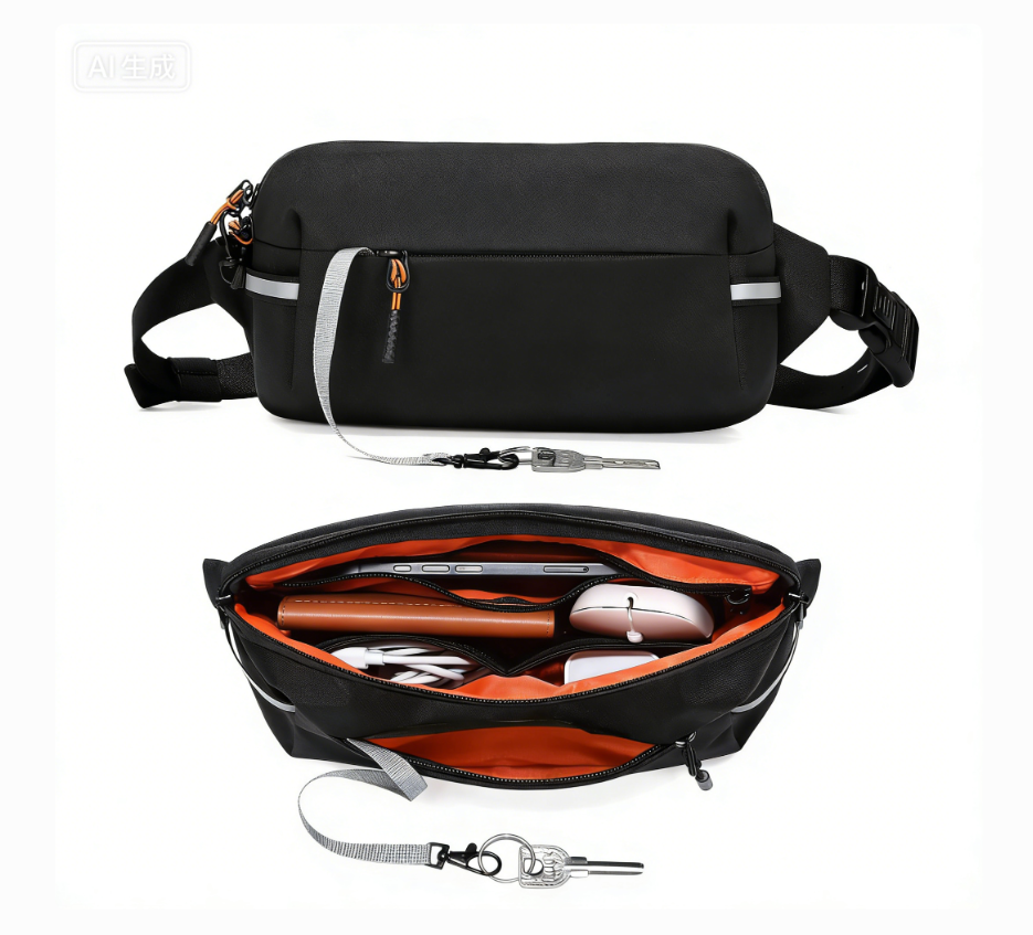 Fanny Pack Men Women 2L Lightweight Waist Belt Hip Bag Slim Crossbody Sling Bag Adjustable Water Resistant Bum Belt Pouch