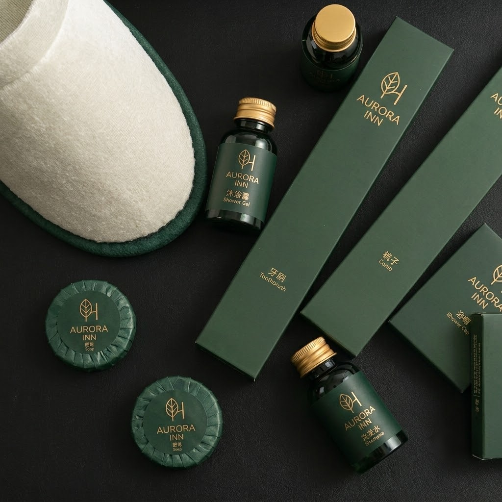 Disposable bathroom amenities for hotels: A complete bathroom amenity kit for star-rated hotels and travel.
