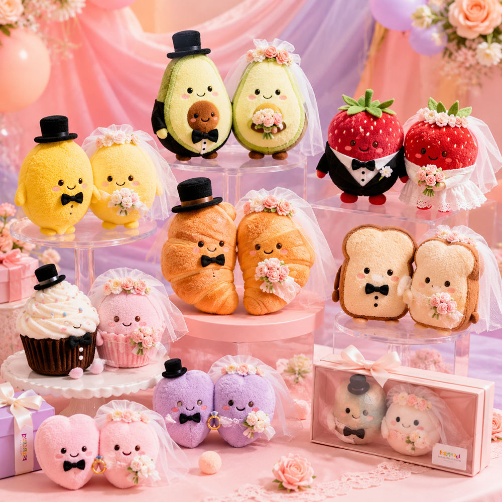 Factory Direct Custom Wedding Plush Keychains Eco-Friendly Guest Favors for Destination Weddings Fast Delivery