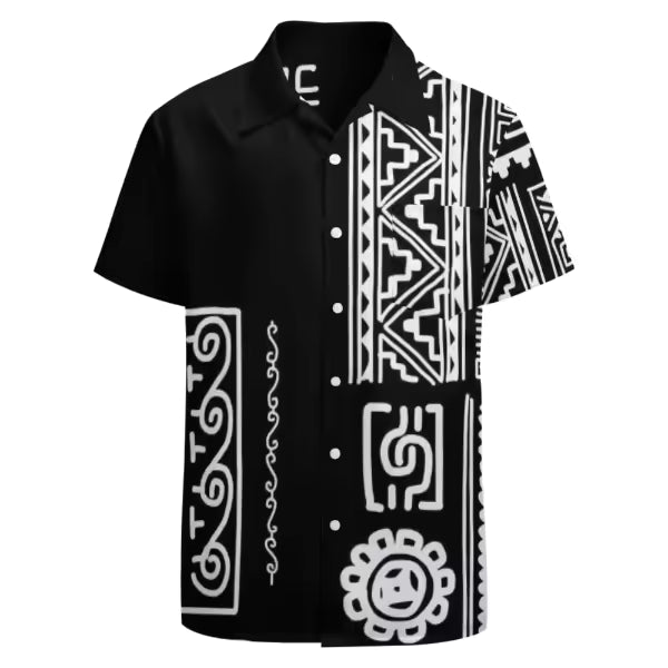 Custom Stylish Large Size Polynesian Tribal Design Shirts With Buttons New Hip Hop Pacific Heritage Aloha Shirts Beach