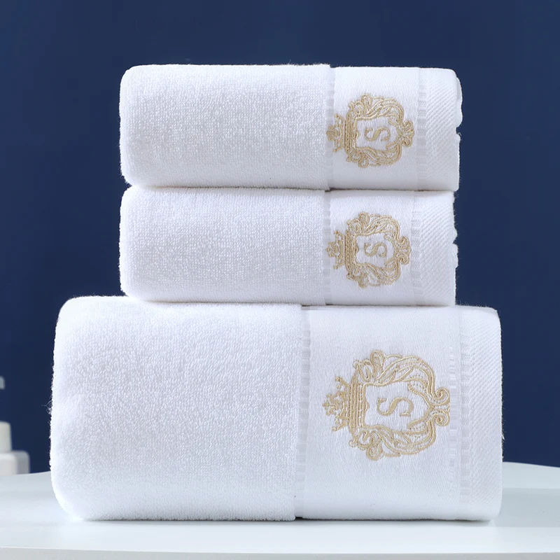 Custom Logo Luxury Hand Face White Hotel Towel Set Quality Hotel Bath Towel 100% Cotton Hotel Towel