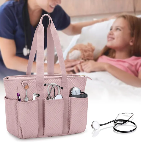 Nurse Tote Bag for Work Nurses, Clinical Bag for Nursing Students and Home Health Care Staff