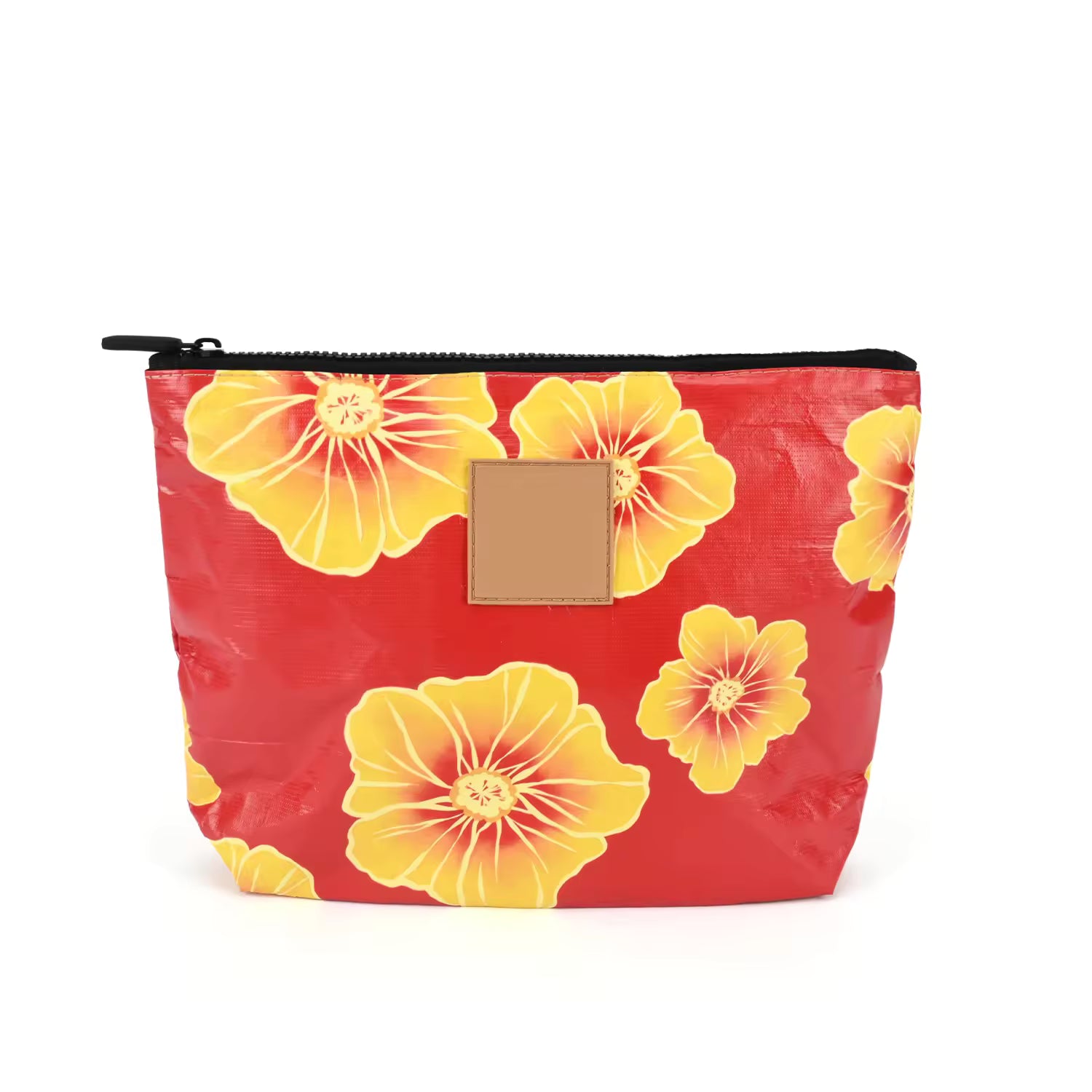 Custom Floral Tyvek Paper Pouch Waterproof Cosmetic Bag Portable Travel Overnight Toiletry Makeup Pouch for Women