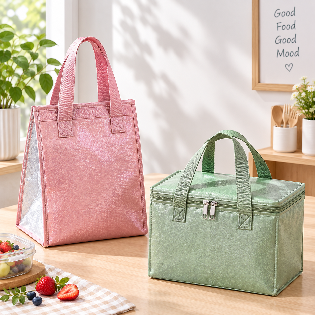Insulated Foldable Large Capacity Cooler Bag Reusable Tote for Food Delivery Lunch Outdoor Picnic