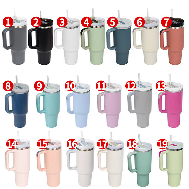 USA Warehouse H2.0 Flowstate Stainless Steel Coffee Mugs Cup for Travel 30oz 40oz Sublimation Tumblers with Handle