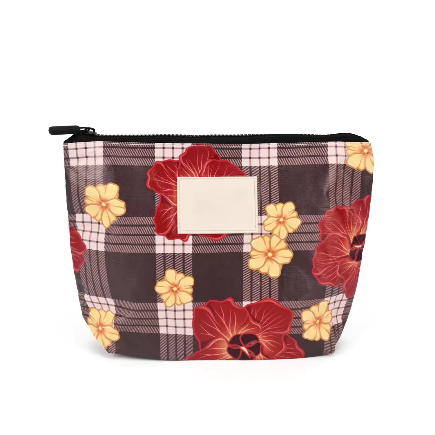 Custom Floral Tyvek Paper Pouch Waterproof Cosmetic Bag Portable Travel Overnight Toiletry Makeup Pouch for Women