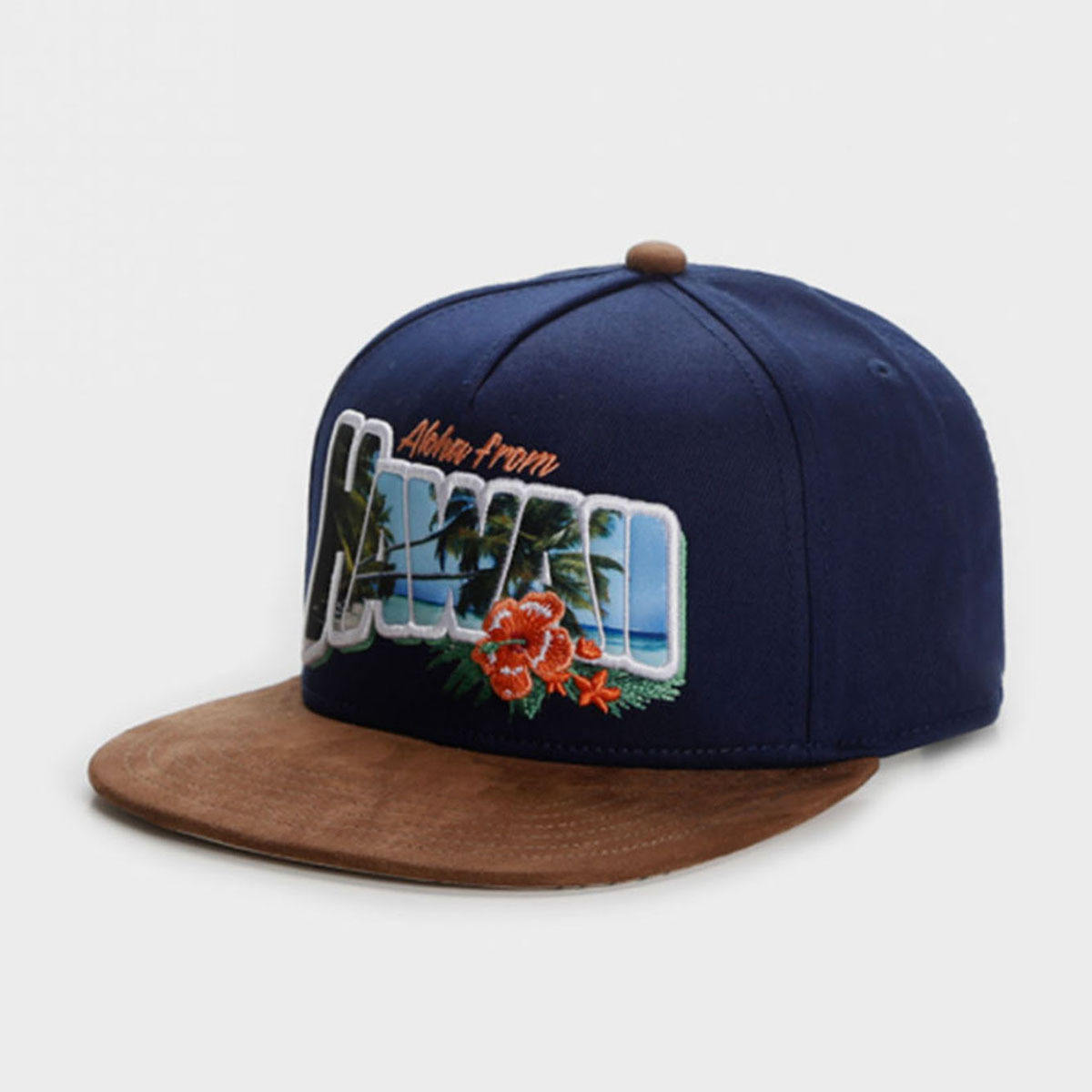 Ready Stock Adult 5-Panel Baseball Cap Letter 100% Cotton for Sports Leisure Sun Protection Greetings Hawaii Export Wholesale