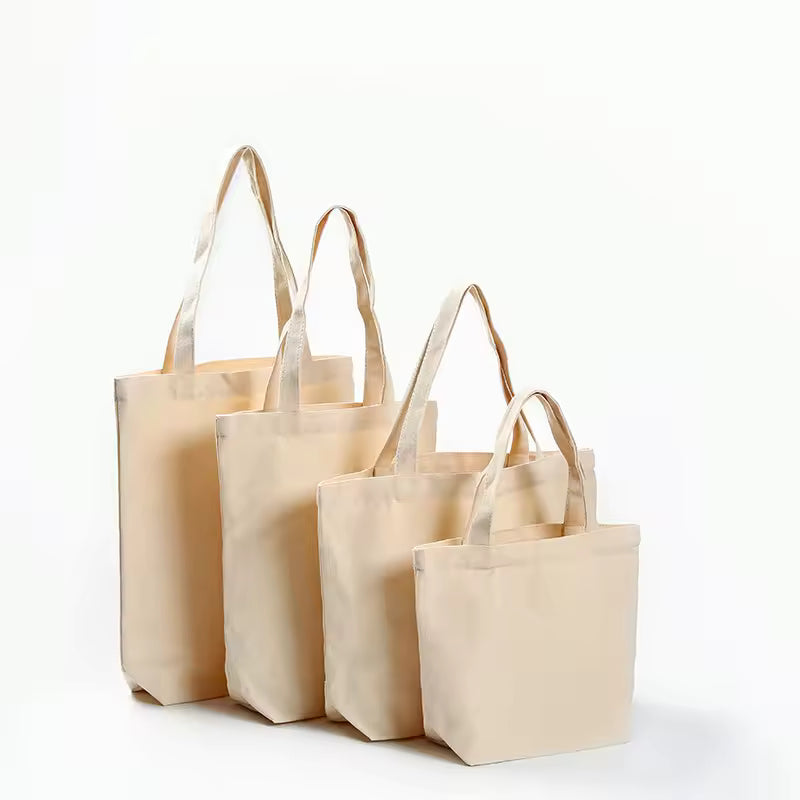 Custom Logo Size Printed Hot Sale Eco Friendly Reusable Designer Cloth Canvas Cotton Shopping Tote Bag Cotton Beach Tote Bag