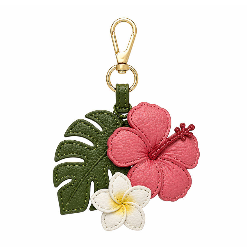 Custom Design Tourist Souvenir Hawaiian Style Leather Bag Charms for Beach Vacation