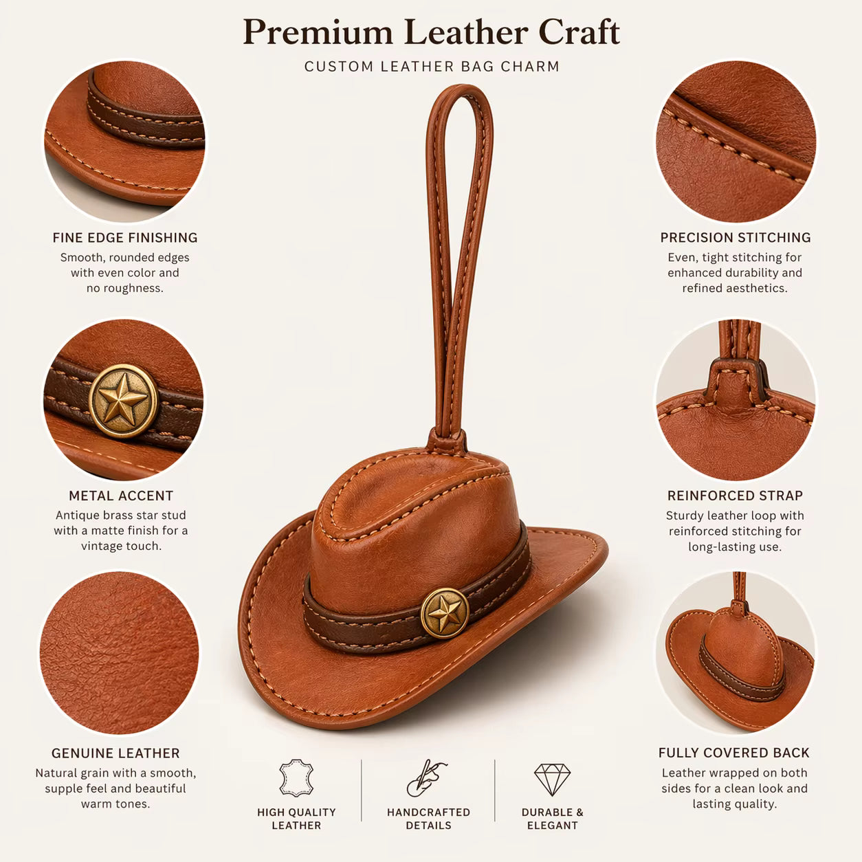 Custom Design Tourist Souvenir Hawaiian Style Leather Bag Charms for Beach Vacation